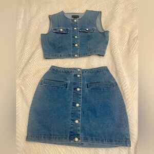 House of Harlow 1960 Light Blue Denim Top